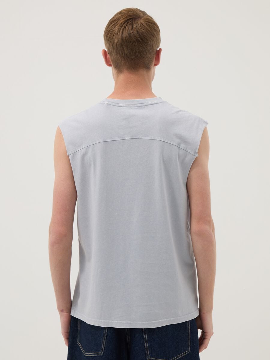 Tank top grigia in puro cotone regular fit_3