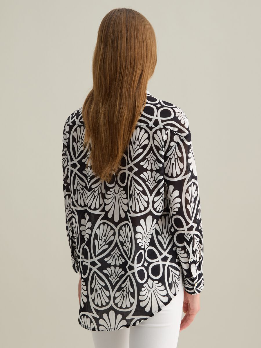 Women's multicolour regular fit oversized cotton shirt_3