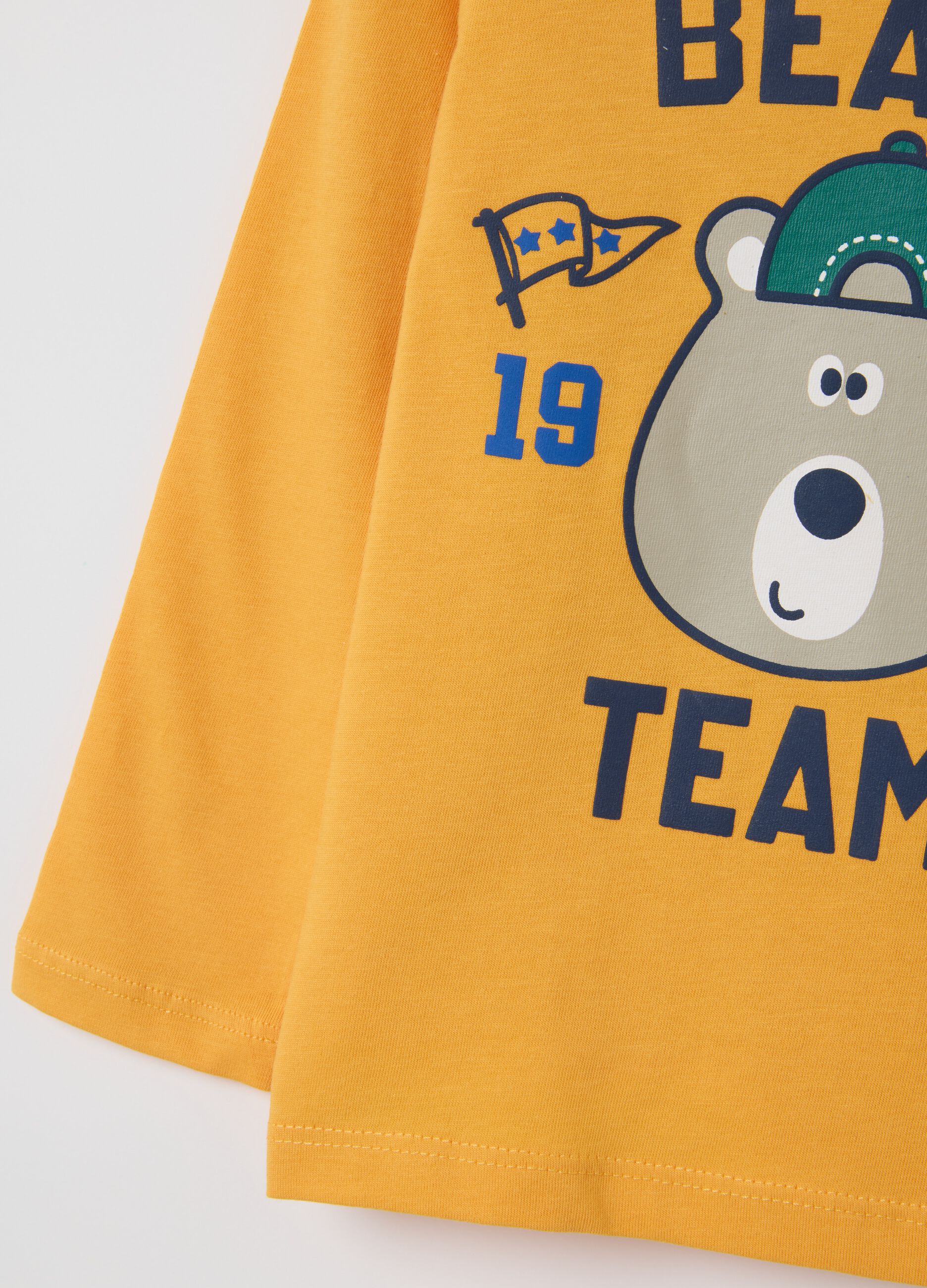 Children's yellow pure cotton t-shirt regular fit