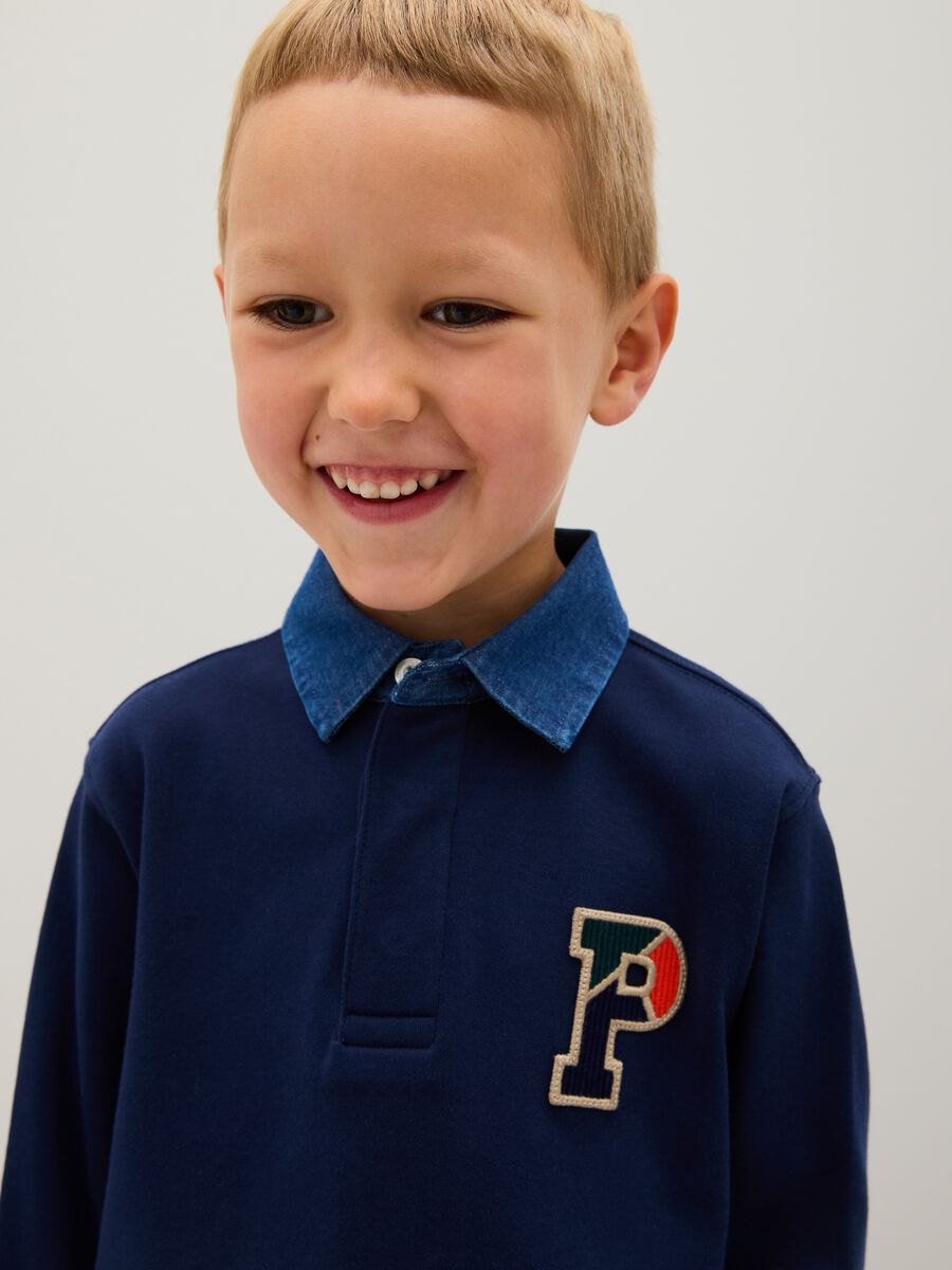 Children's blue pure cotton polo regular fit_1