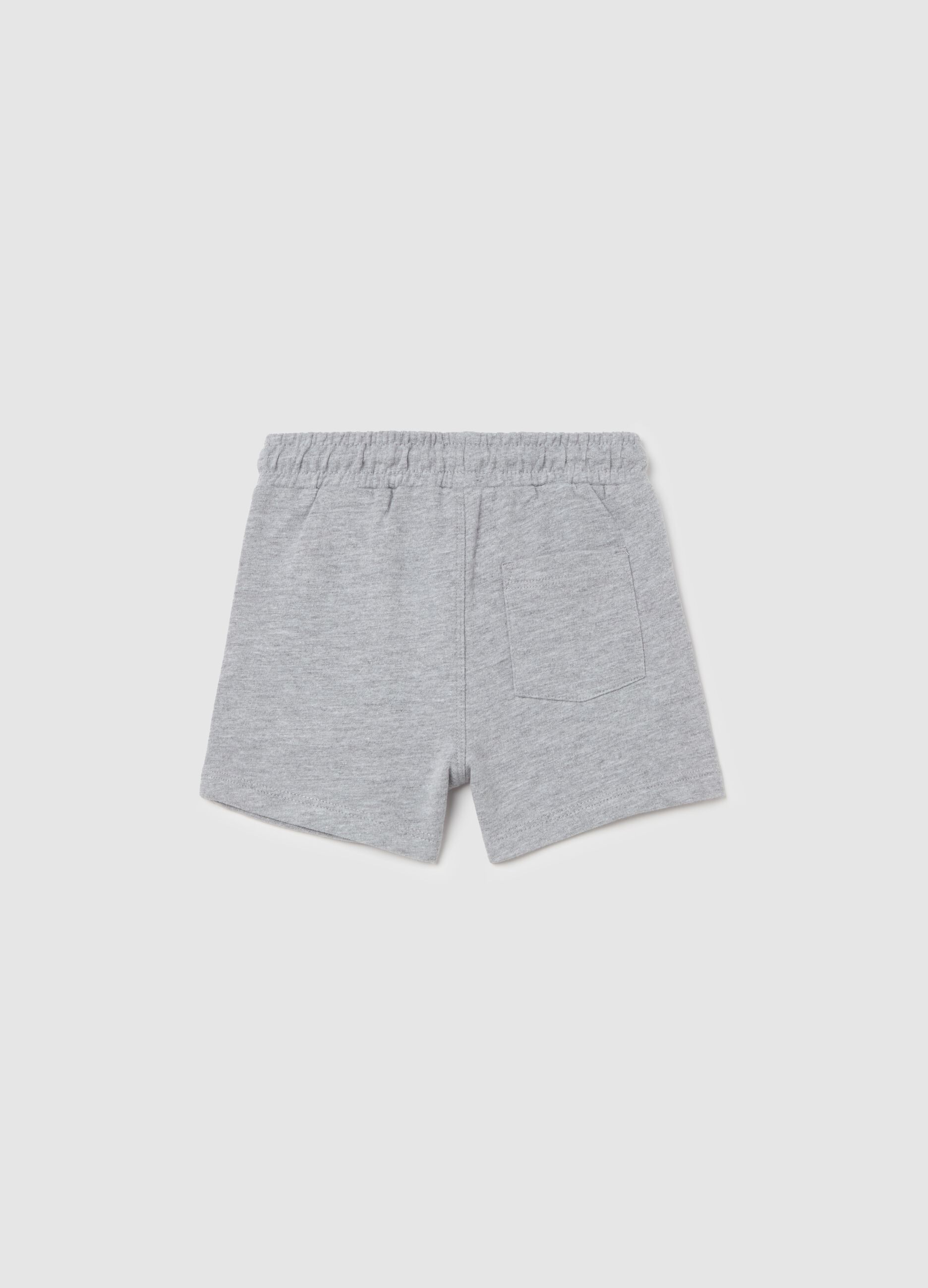 Bermuda shorts in French terry with drawstring