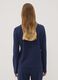 Maglia pigiama blu con scollo a V in cotone, lyocell e lana elasticizzata_3
