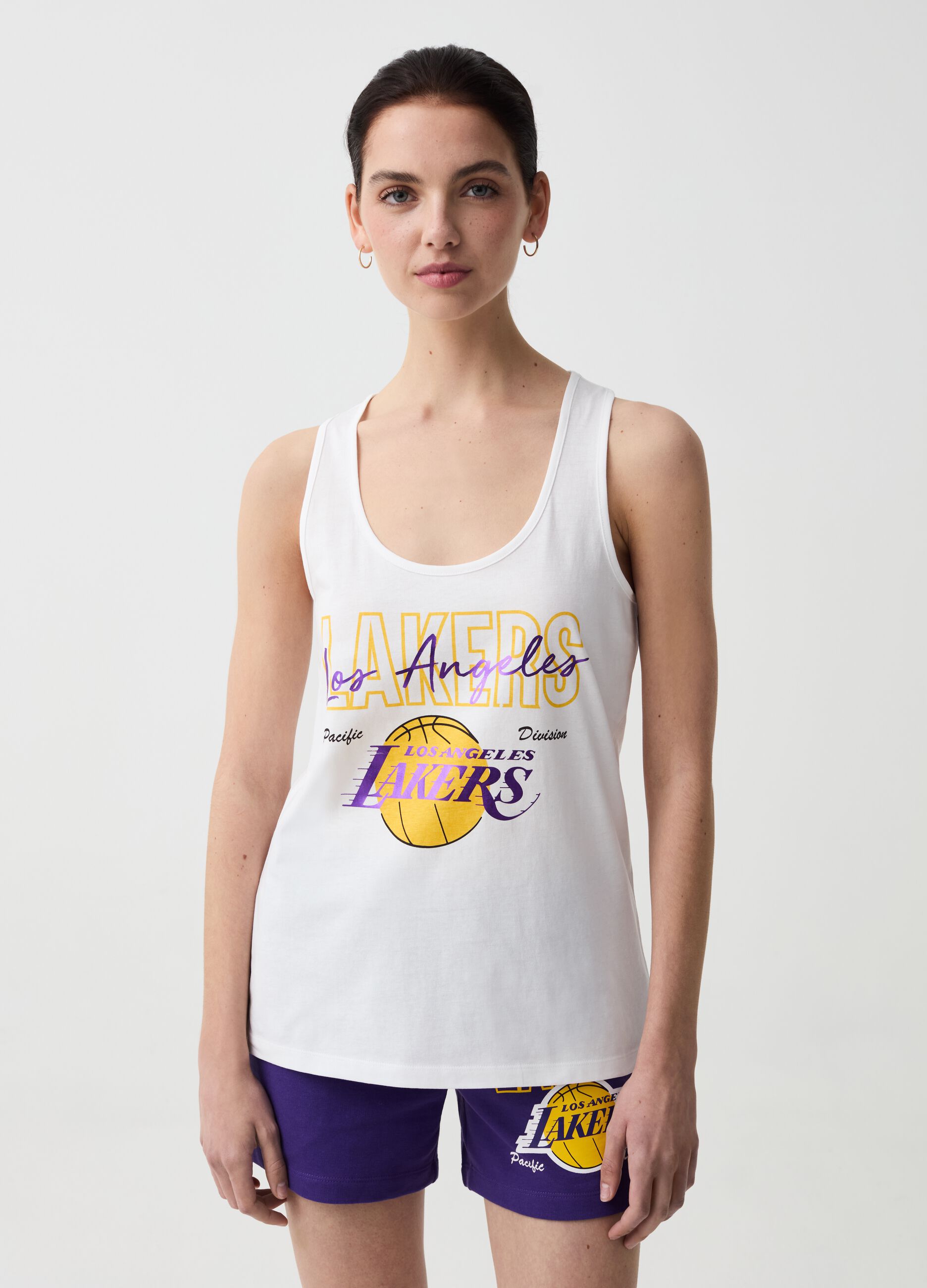 Tank top with NBA Los Angeles Lakers print