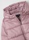 Girls' padded pink jacket in fabric with zip and buttons_3