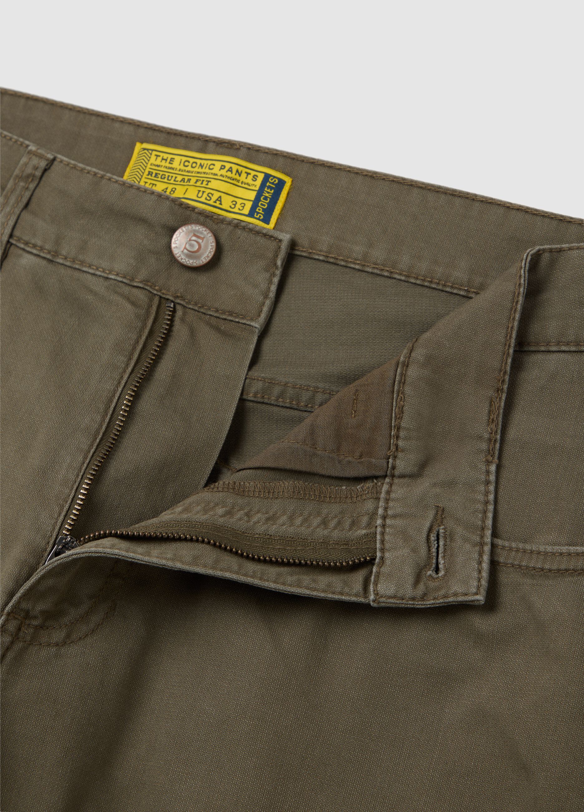 Stretch Cotton Bermuda Shorts in Green by Ovs