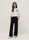 Girls' Black Culotte Trousers in Pure Cotton_0