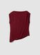 Red stretch viscose T-shirt with draped neckline_5
