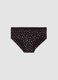 Black stretch organic cotton girls&rsquo; briefs with star print_0