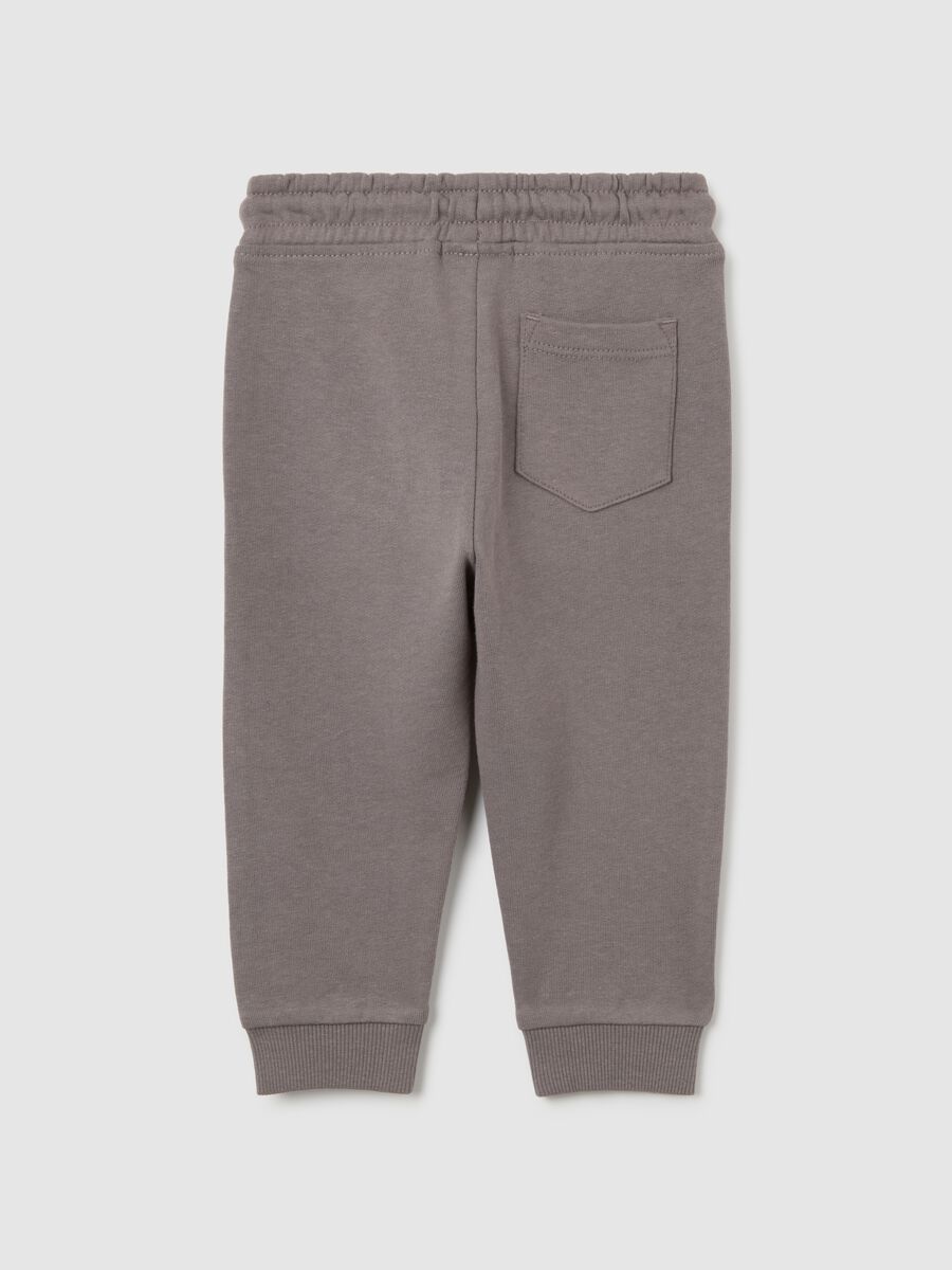Grey regular fit cotton trousers for boys_1