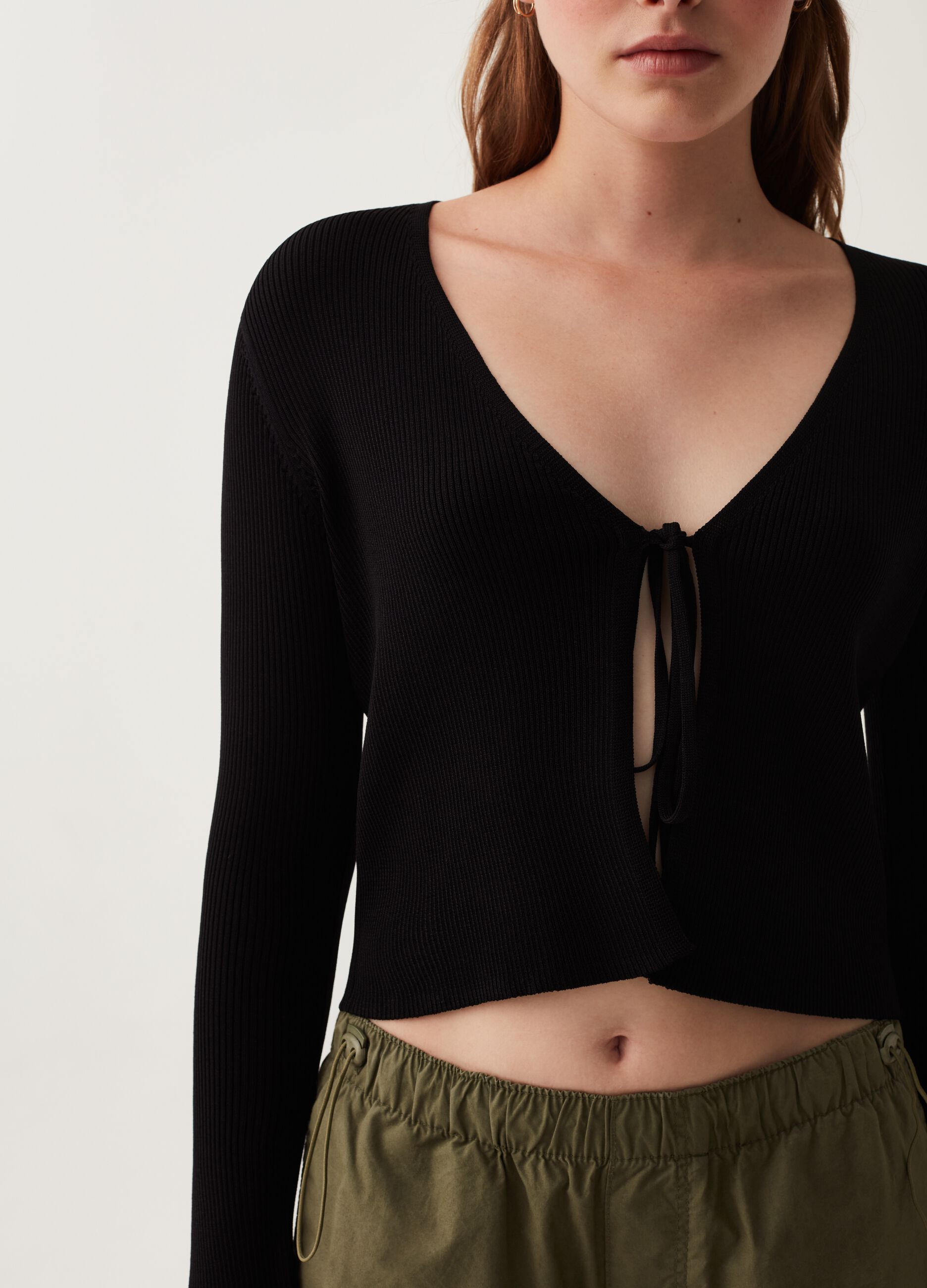 Cardigan a costine con laccetto_3
