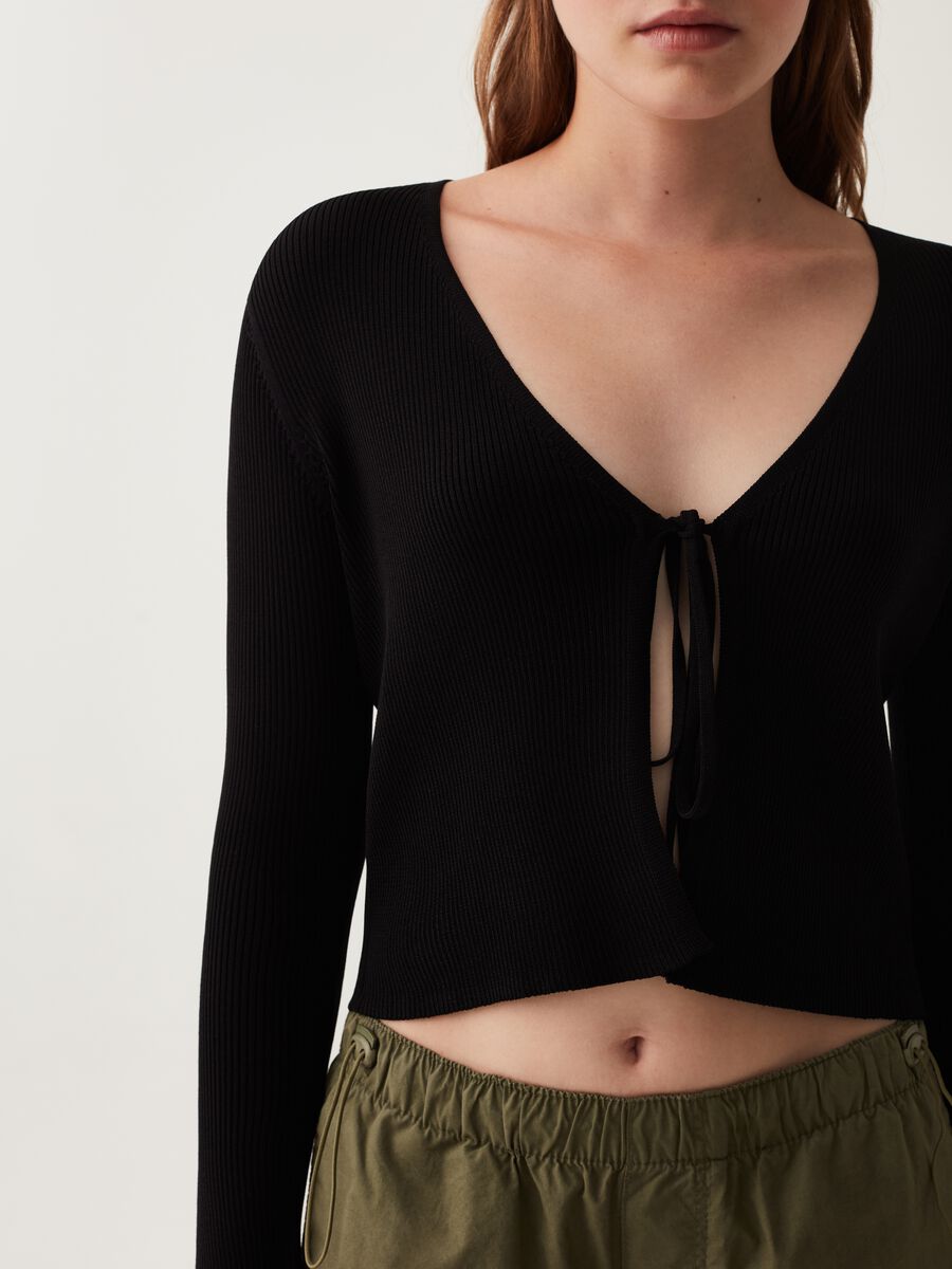 Cardigan a costine con laccetto_3