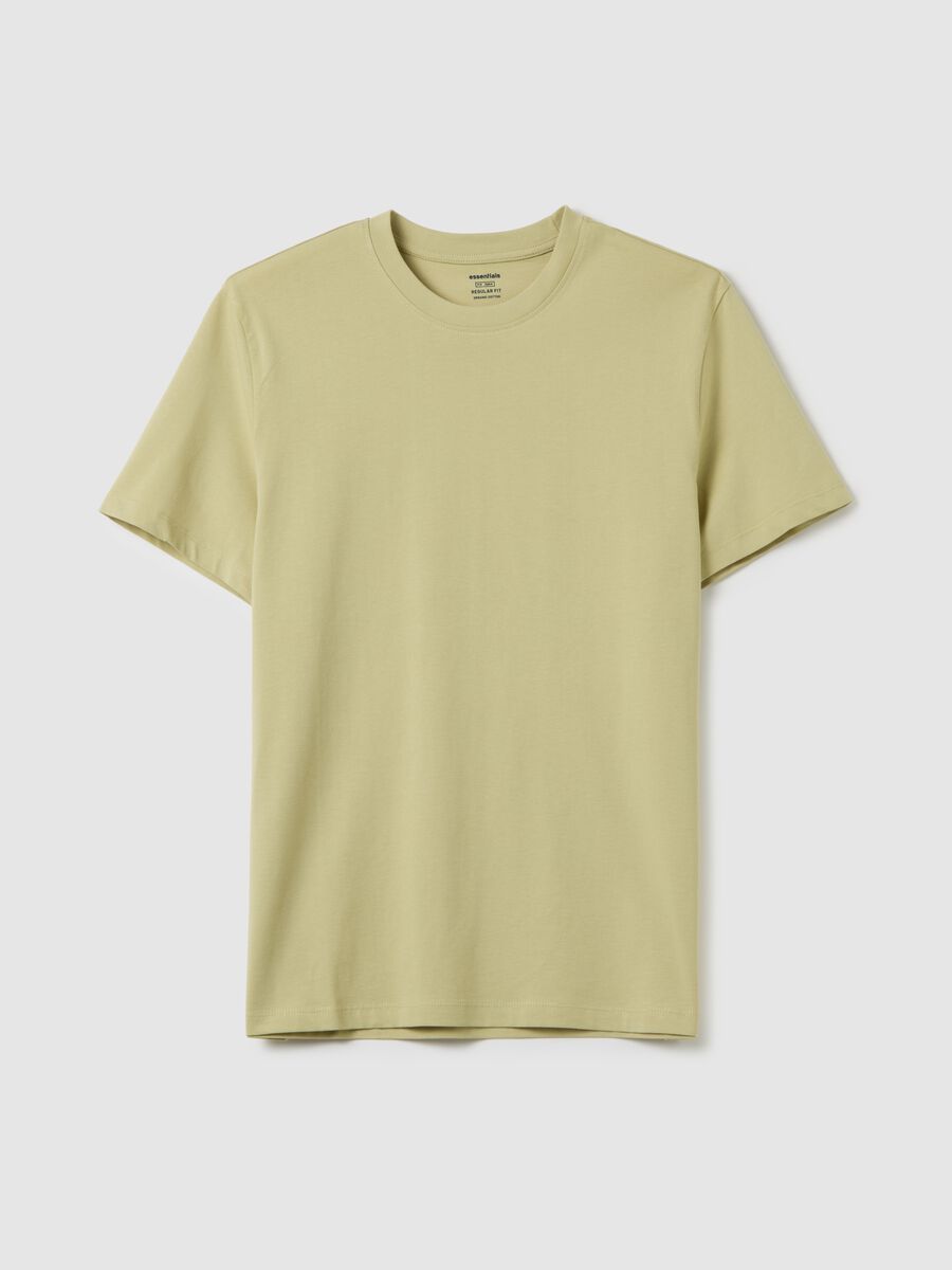 Men's green pure cotton regular fit T-shirt_4