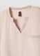 Pink stretch-fabric V-neck top_1