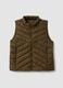 Green ultralight quilted gilet with zip and high neck_4