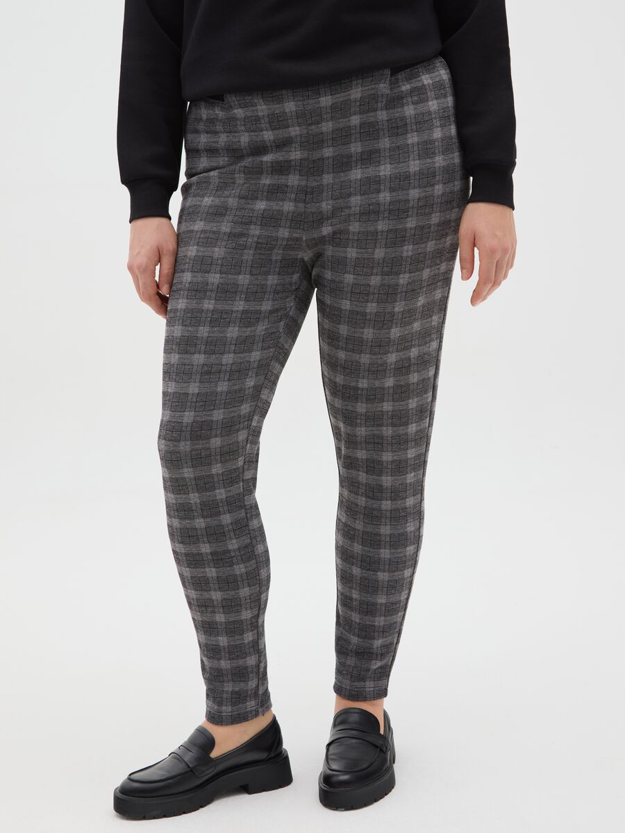 Leggings a quadri multicolor slim fit_1