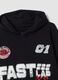 Black organic cotton hoodie with racing prints, relaxed fit_2