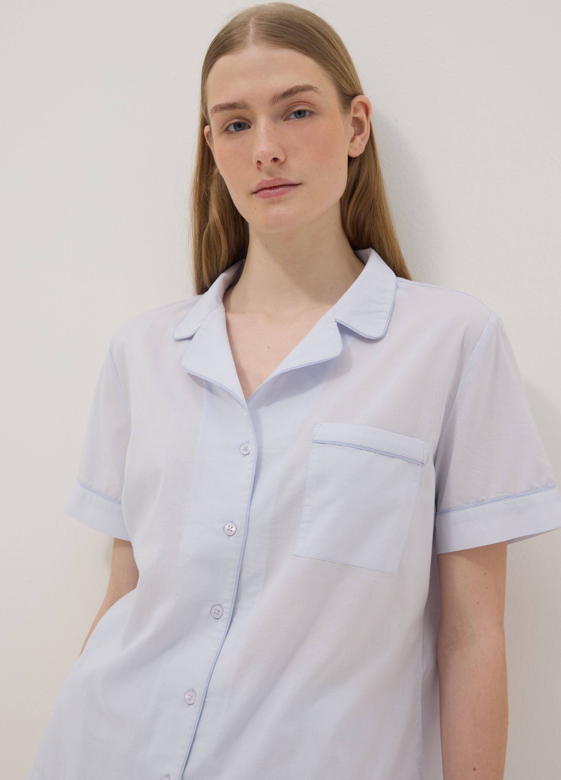 White pure cotton comfort-fit pyjamas