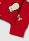 Girls' pure cotton red sweatshirt with penguins, regular fit_3