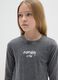 Girls' grey regular fit stretch cotton t-shirt_2