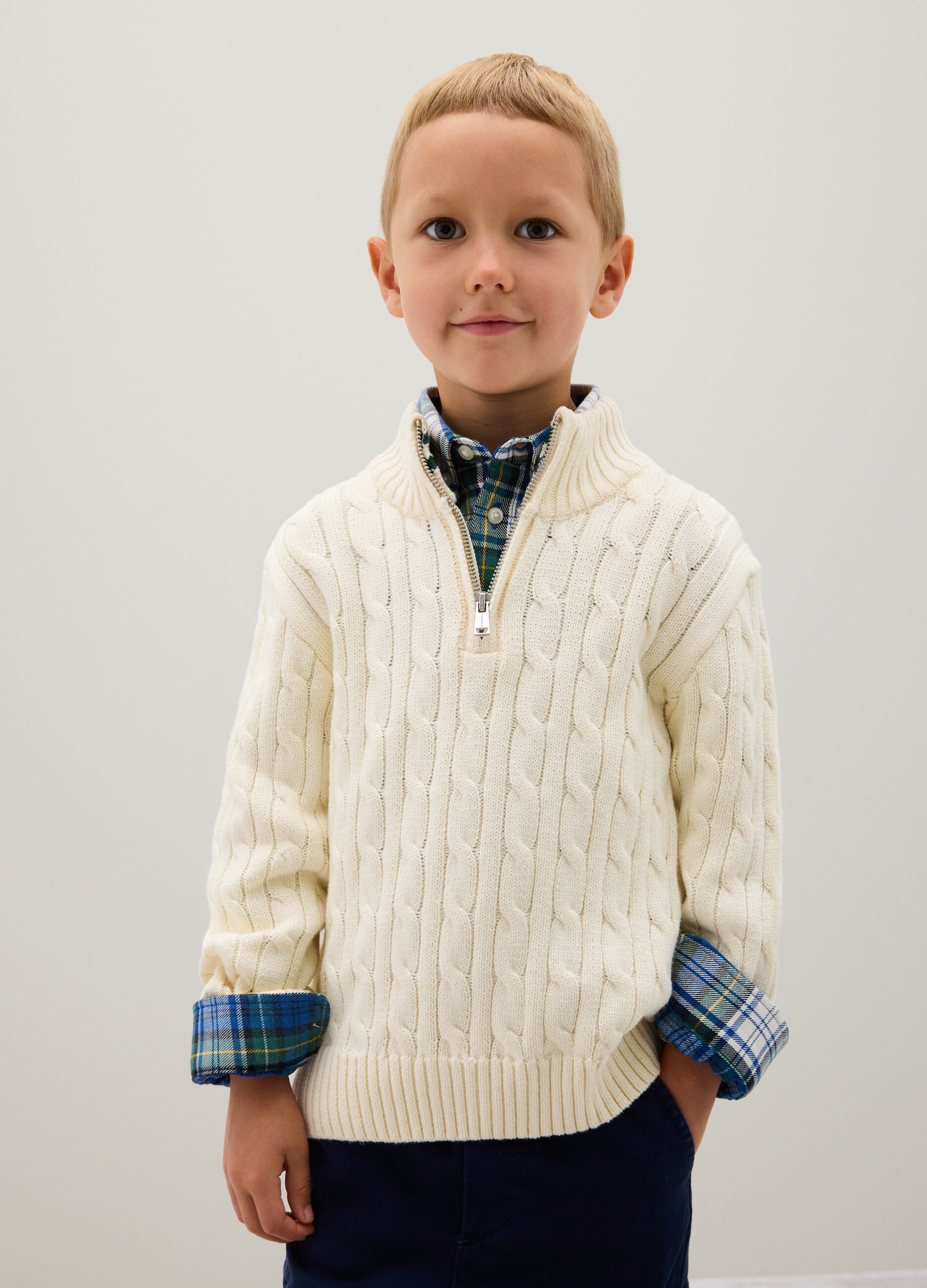 Children's white oversized cotton jumper
