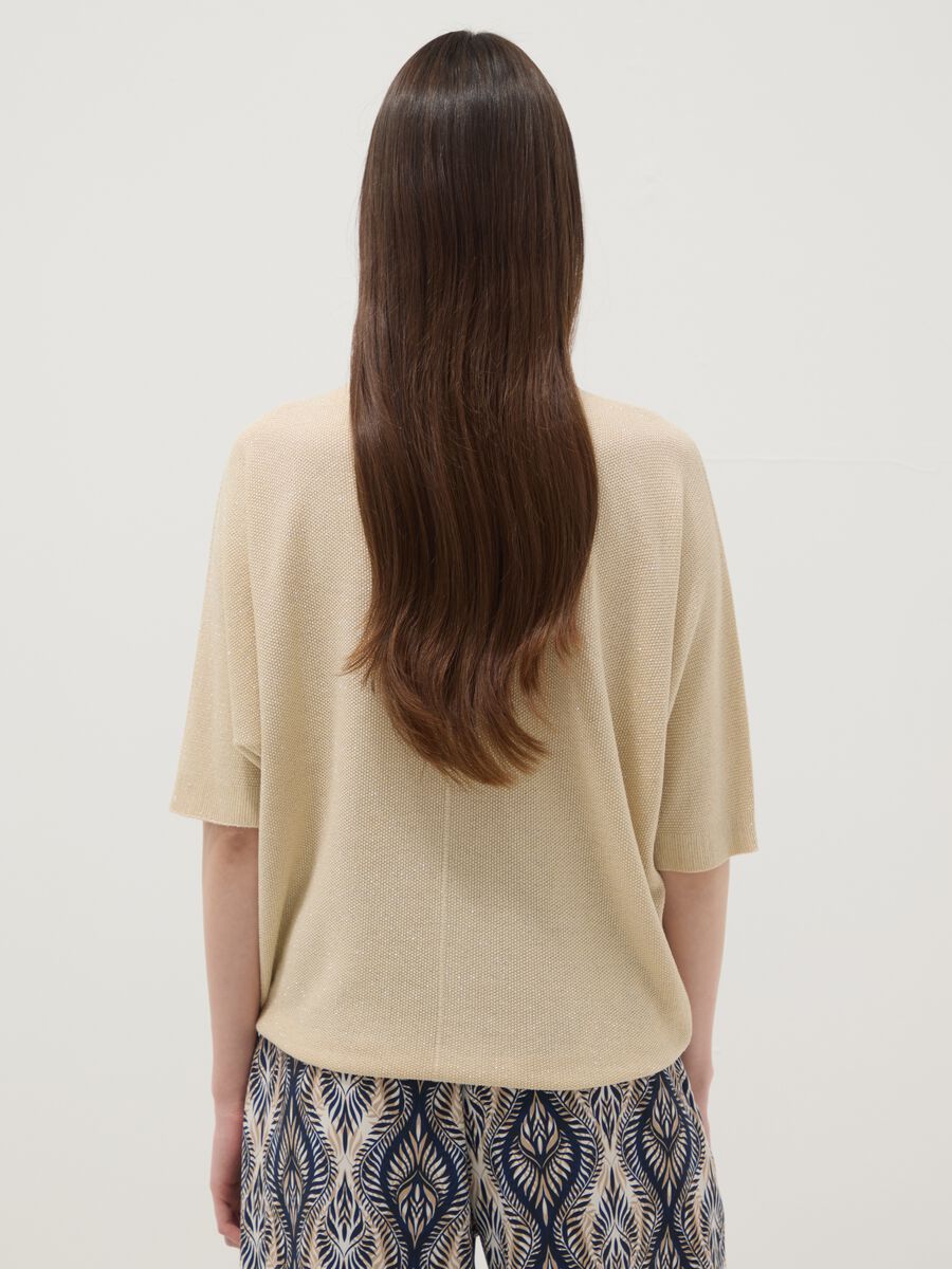 Beige viscose-blend regular-fit T-shirt_3