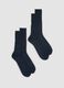 Two-pack of blue midi socks in pure cotton_0