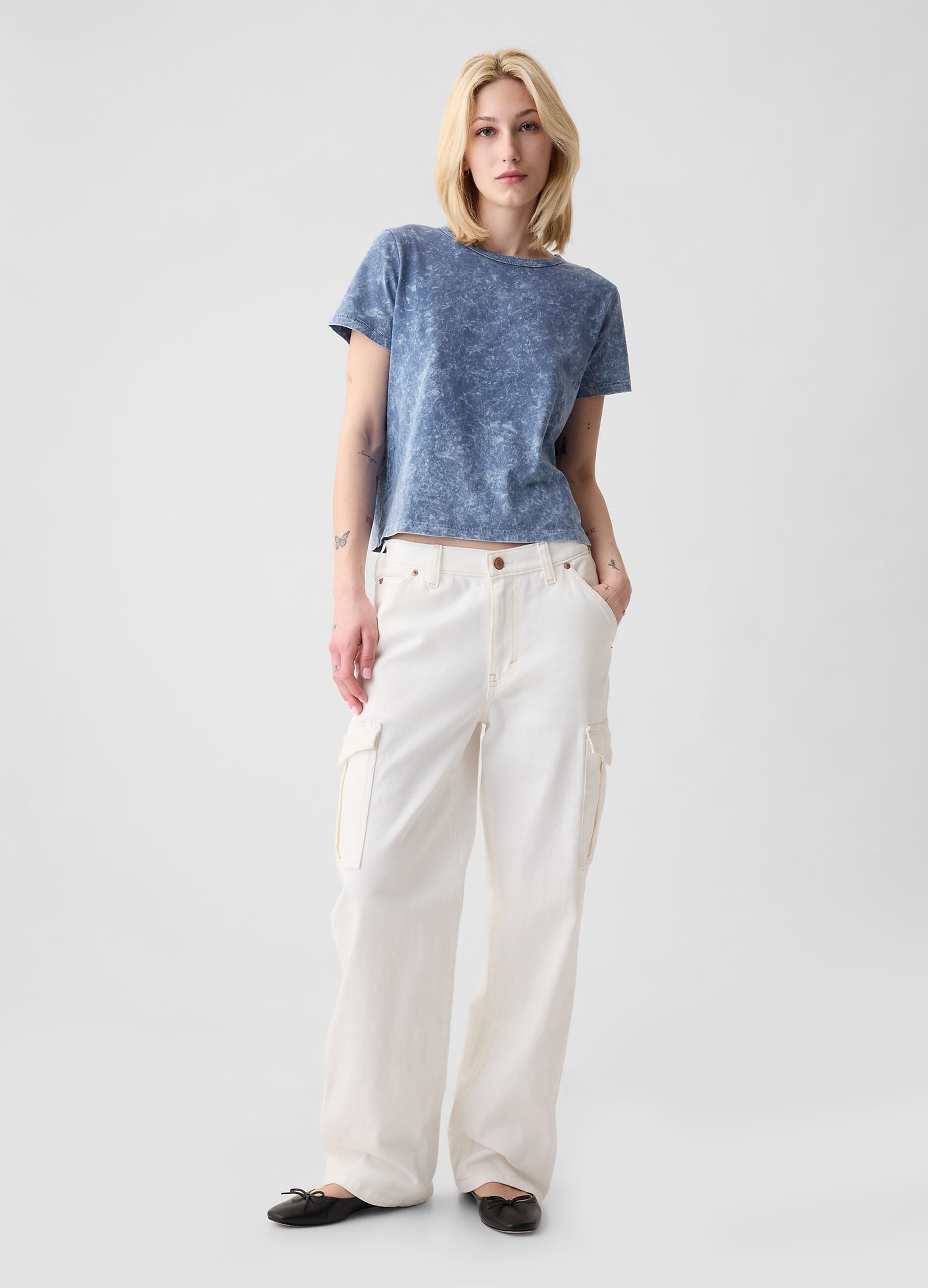 Ovs T-shirt in cotone bio con scollo rotondo