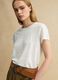 White pure linen short-sleeve T-shirt, regular fit_0