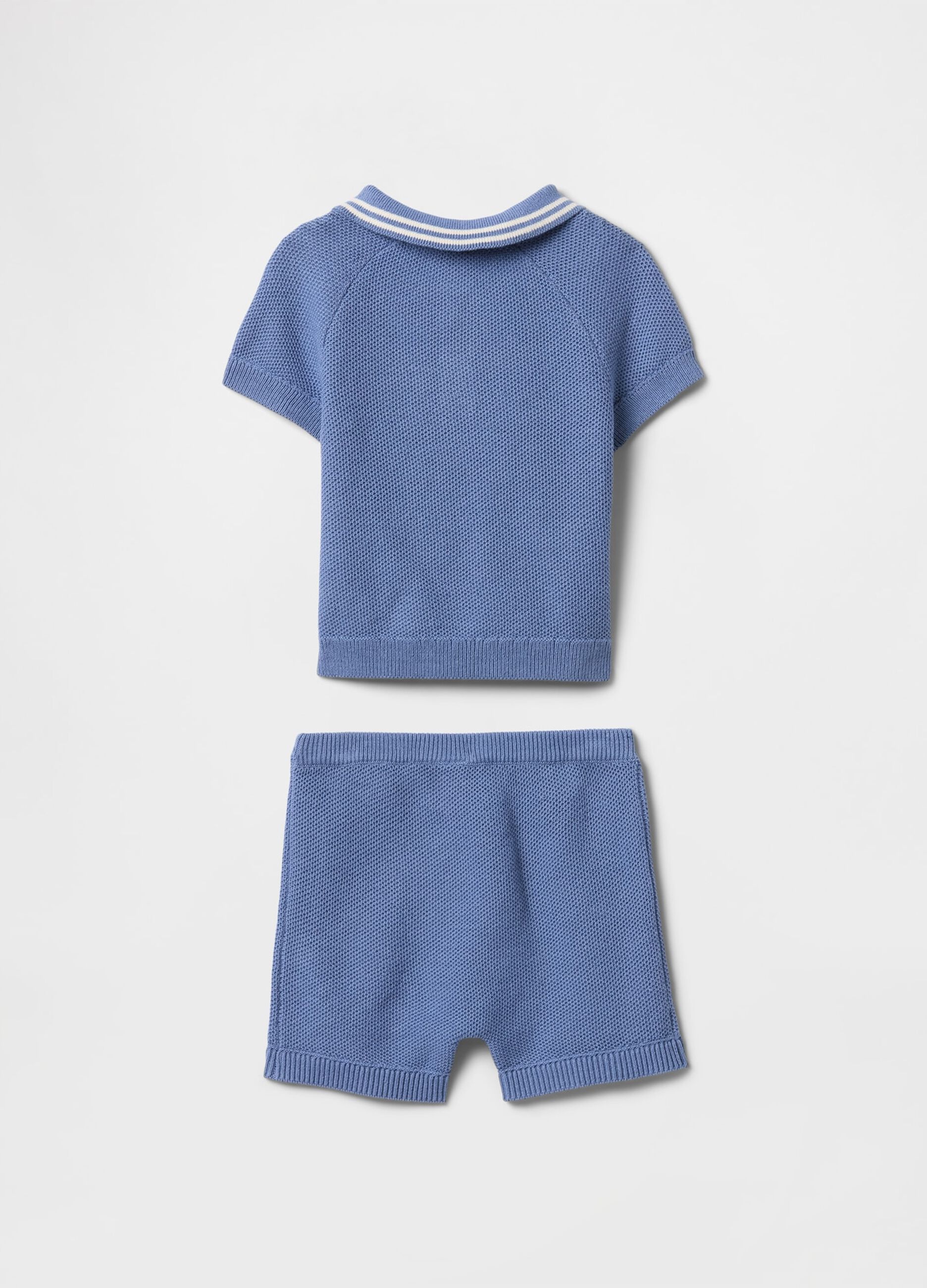Blue Cotton T-Shirt and Shorts Set