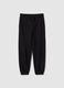 Black cotton and viscose mix regular fit jogger trousers for boys_3