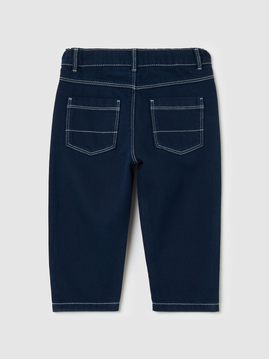 Cotton jeans with contrasting stitching_1