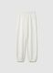 Girls' White Pure Cotton Jogger Trousers Regular Fit_3