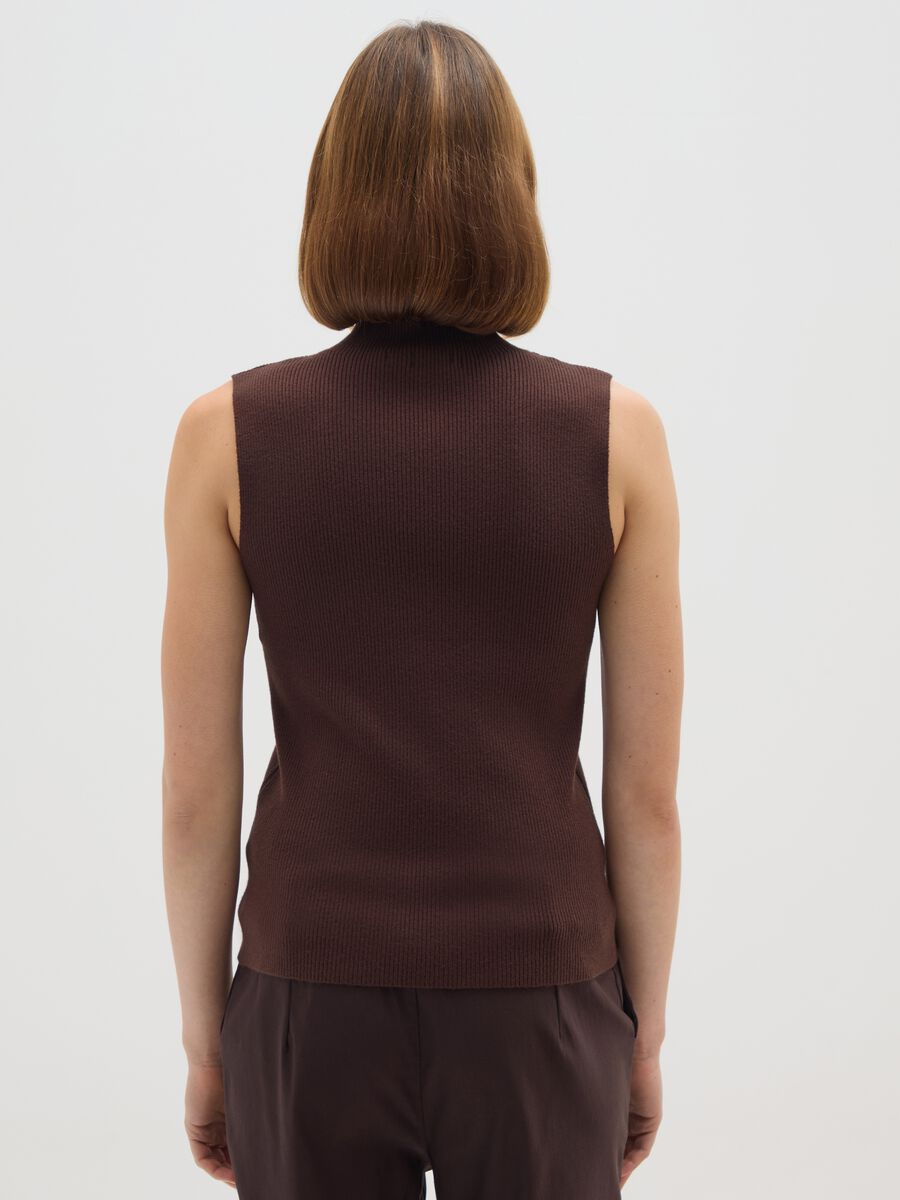 Brown regular fit tank top_2
