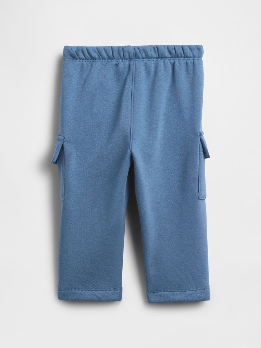 Blue Cotton Blend Baby Trousers_1