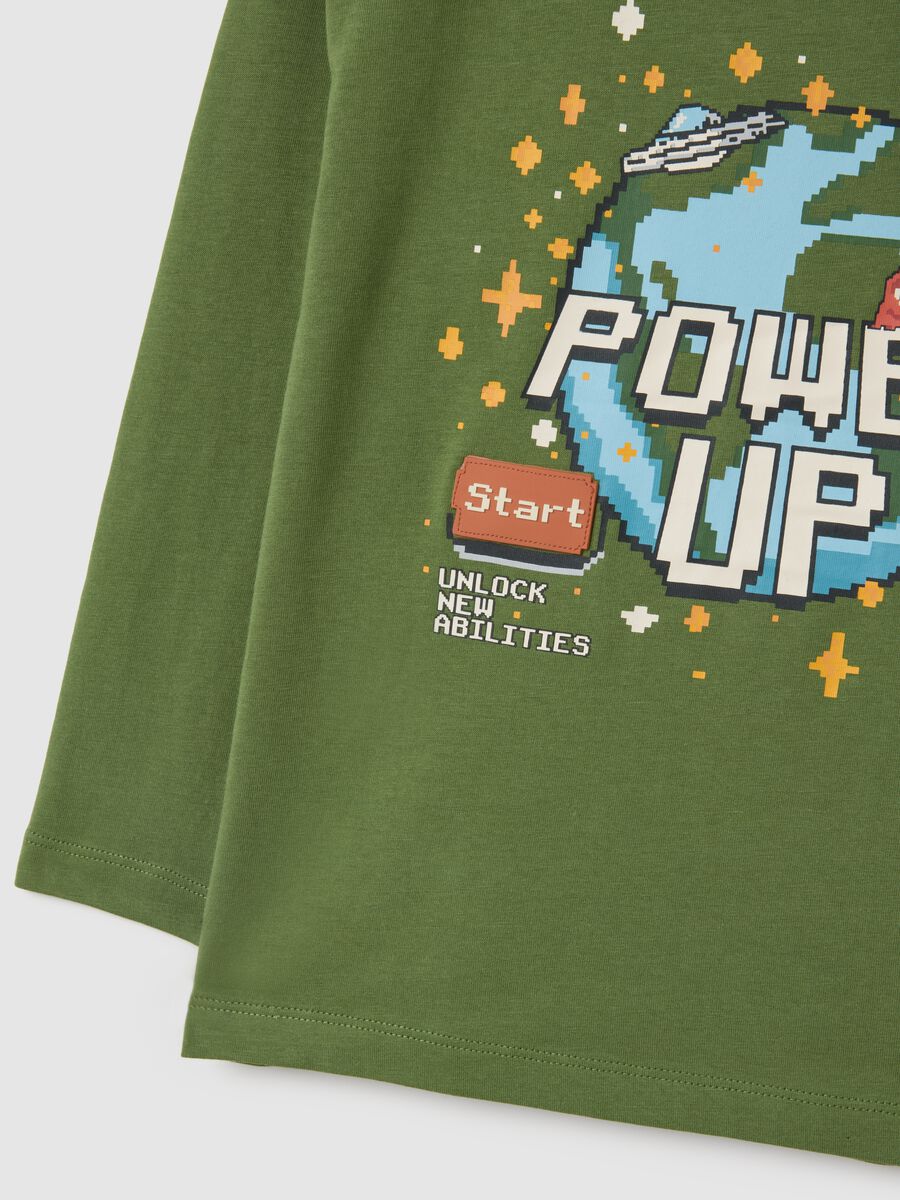 Green pure cotton regular fit children's shirt_2
