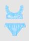 Blue stretch bikini with frills_0