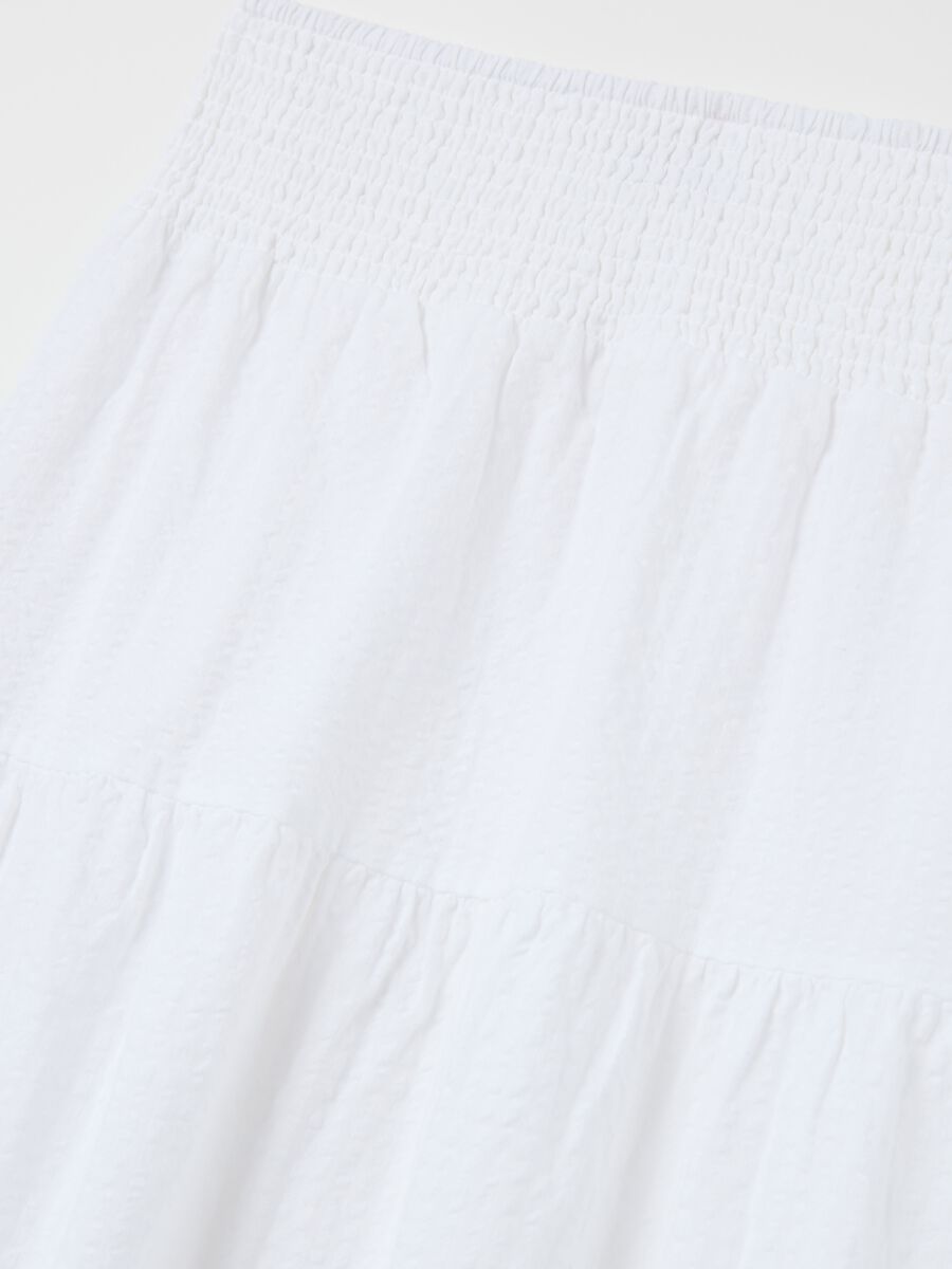 Long white tiered skirt in seersucker_5