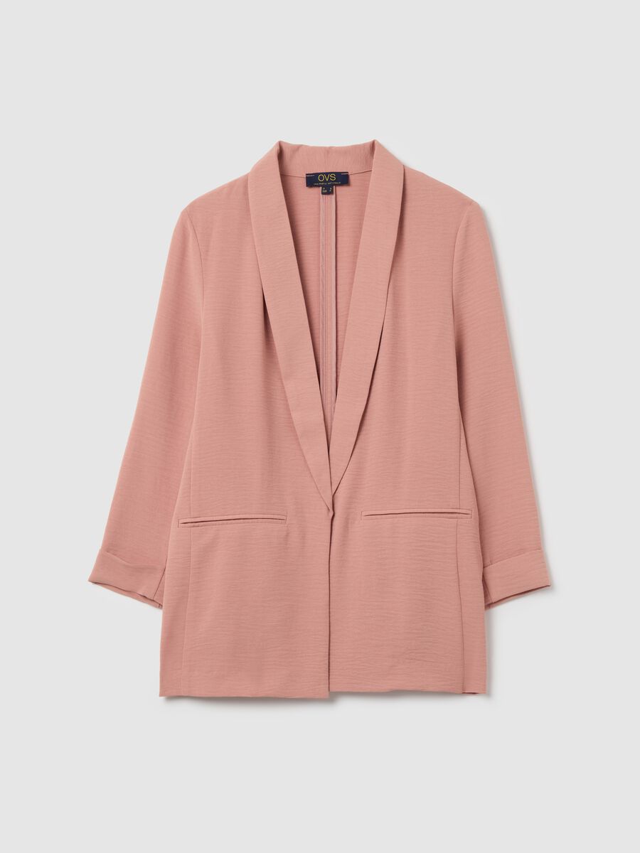 Open crinkle-effect fluid blazer_4