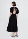 Long black dress with V-neck and open back_2