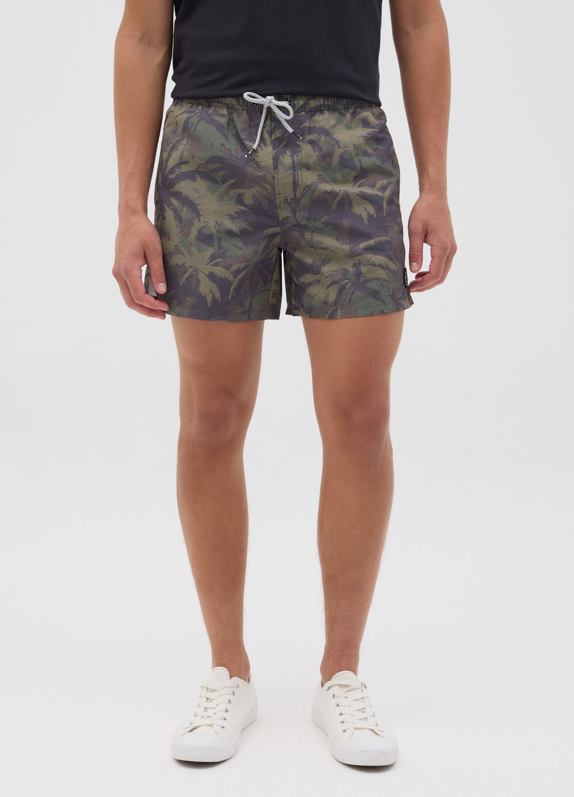 Boxer mare da uomo in misto multicolor regular fit con motivo camouflage