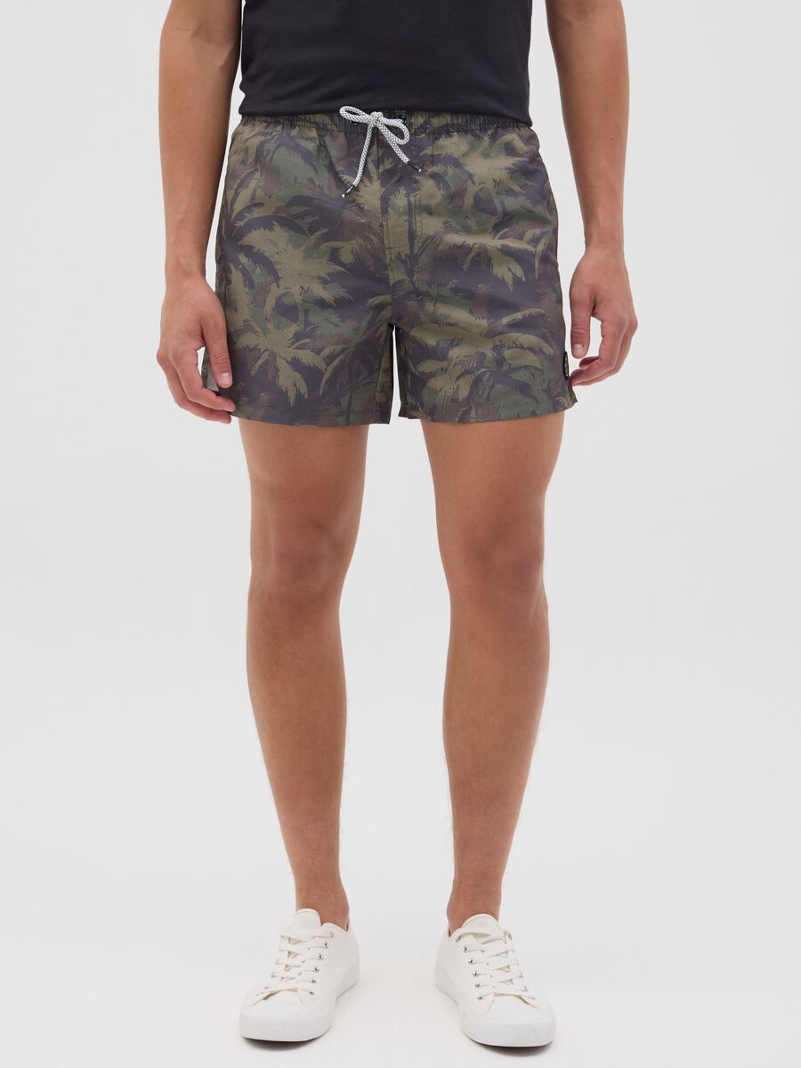 Maui Swim Shorts with Camouflage Pattern_1
