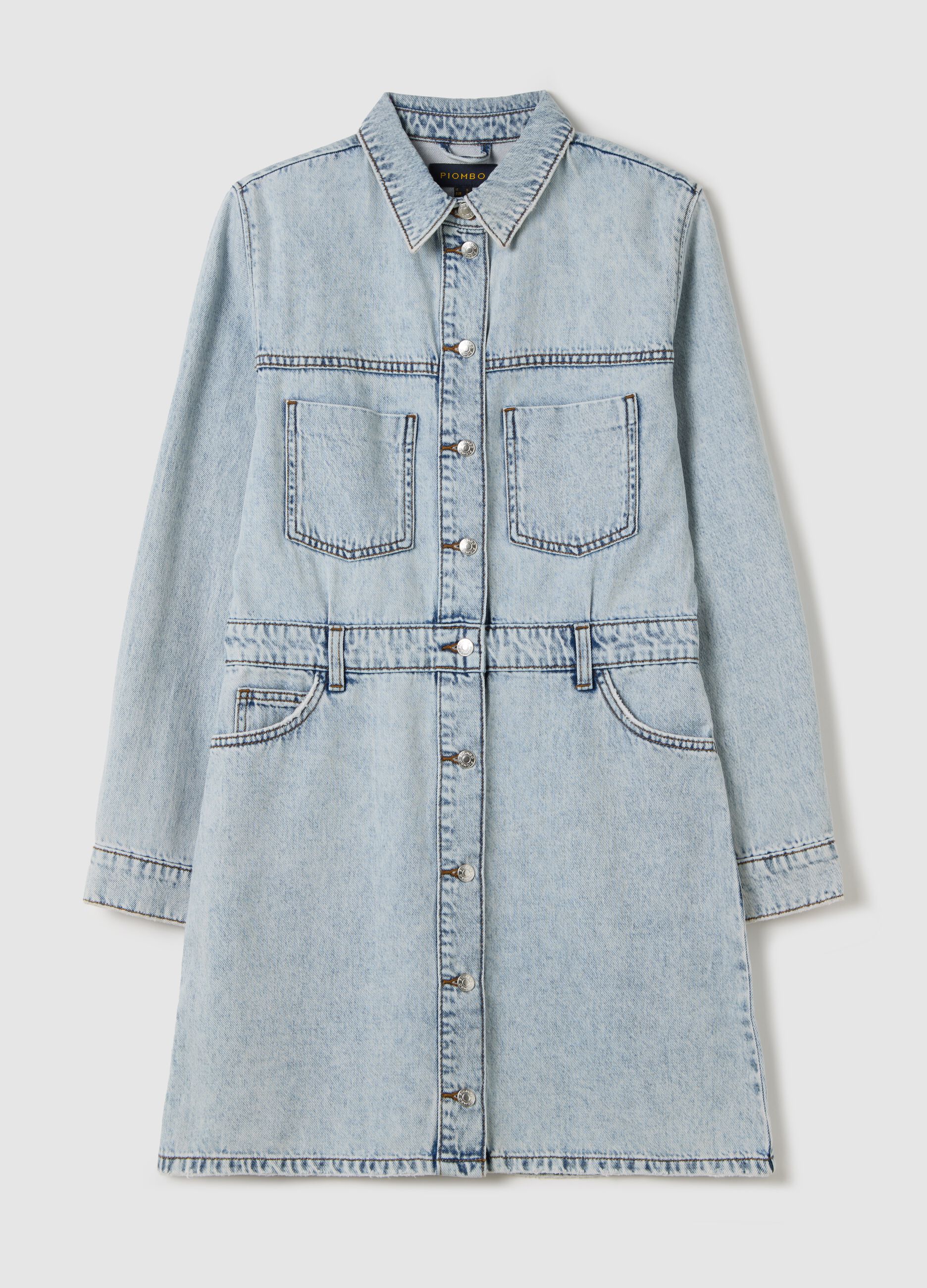 Abito chemisier in denim con bottoni