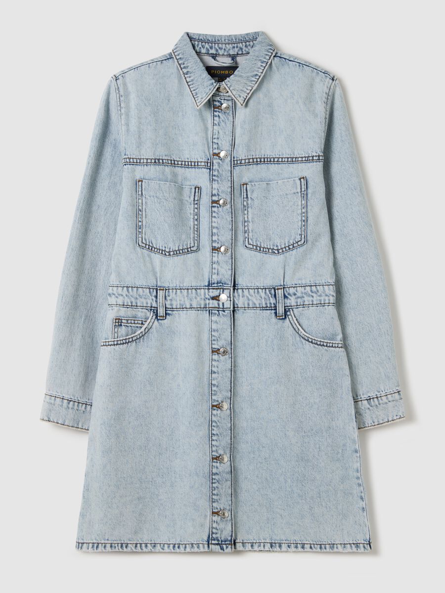 Denim shirt dress with buttons_4