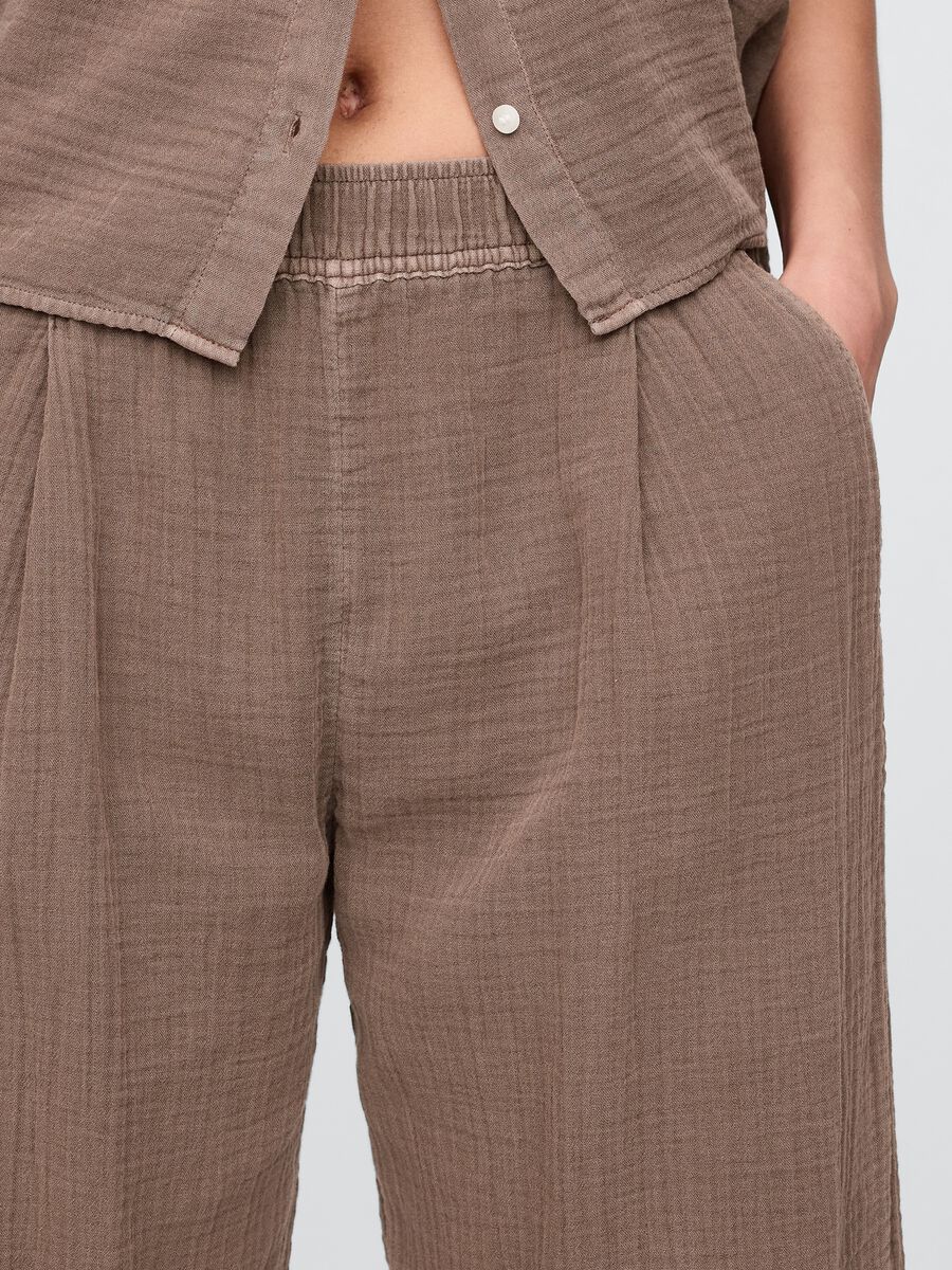 Brown pure cotton trousers_3