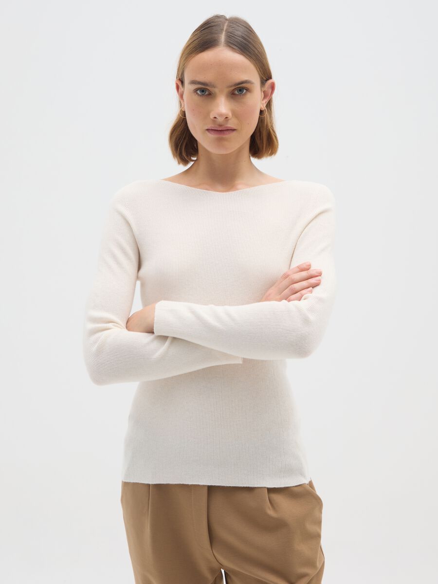 Maglione bianco regular fit_0