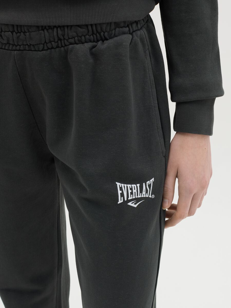 Black joggers with elasticated edging and logo print_2