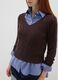 Maglione in misto cotone marrone regular fit_3