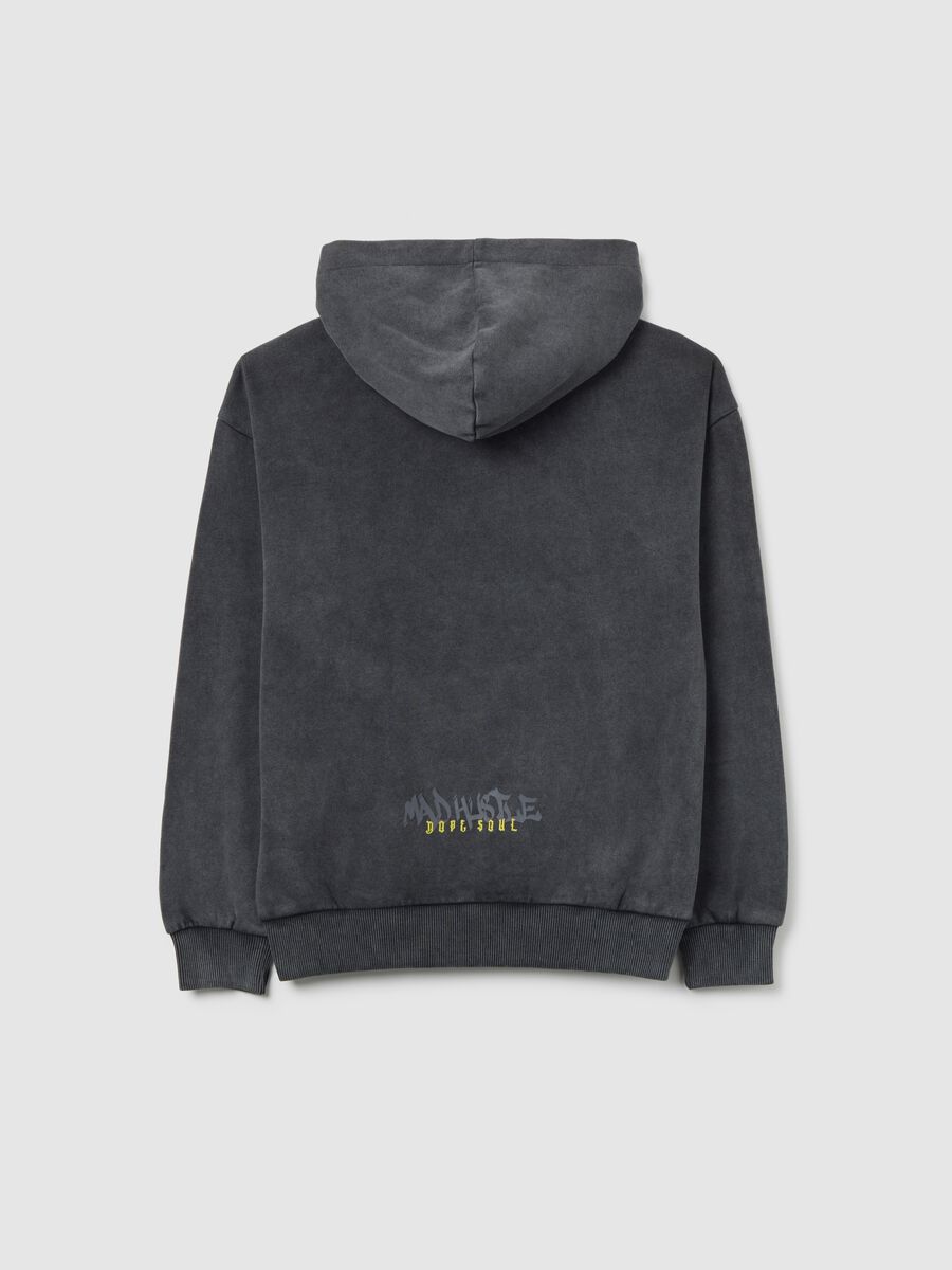 Boys' oversized grey cotton blend hoodie_1