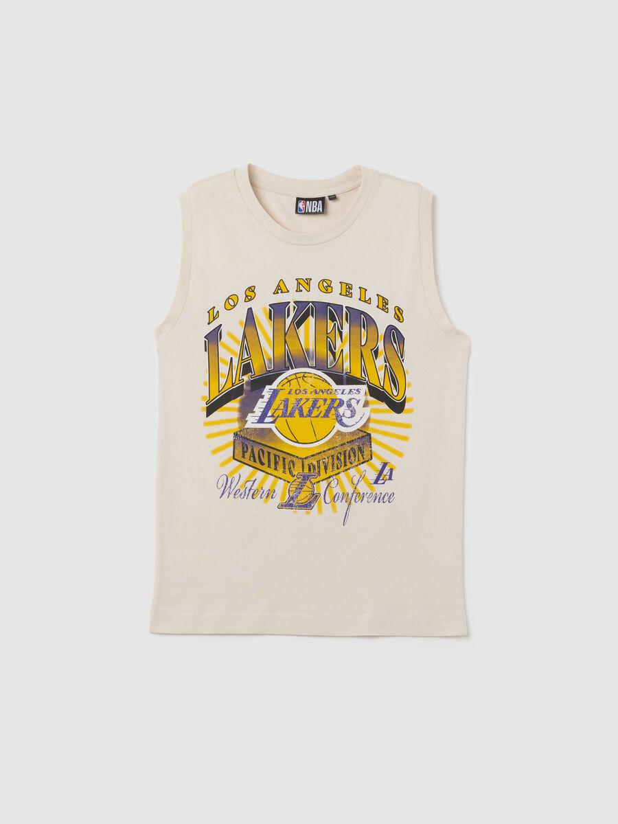 White NBA Los Angeles Lakers Cotton Vest_0