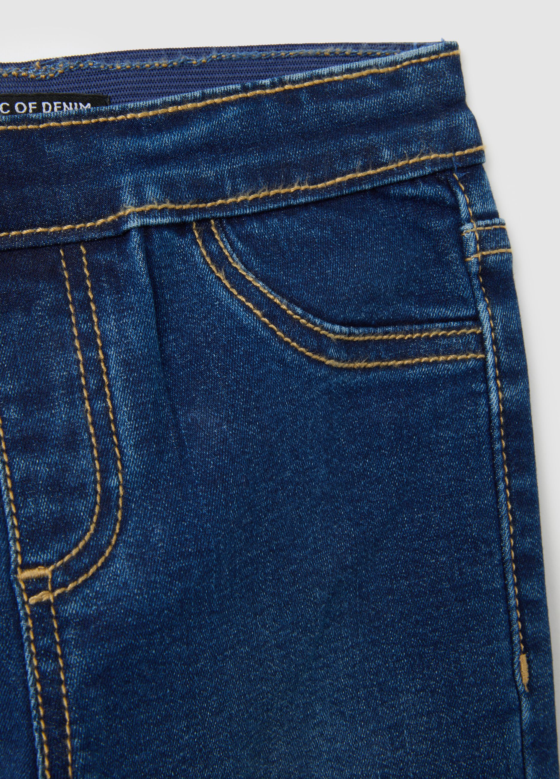 Girls' blue denim skinny fit jeggings